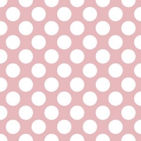 Χαρτοπετσέτα για Decoupage - 1 τεμ. 33x33 Μεγάλο Πουά Λευκό σε Ροζ φόντο